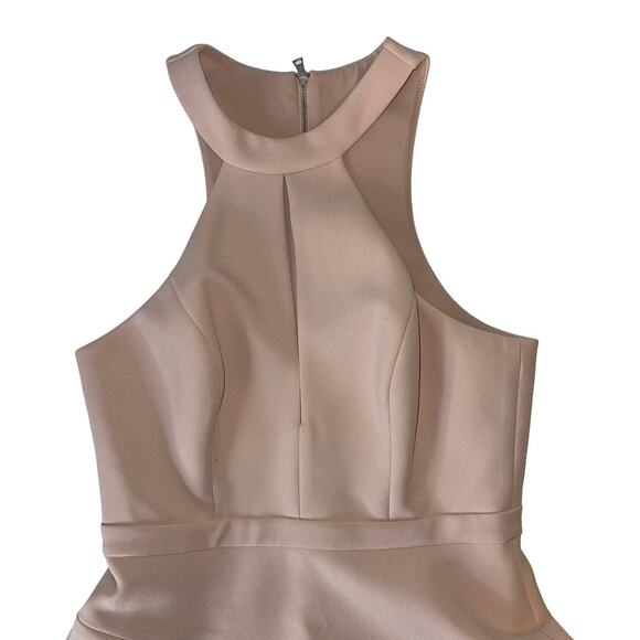 BCBGMaxazria Blush Pink Key Hole Tiered Mini Dress Size 4 - Picture 7 of 13